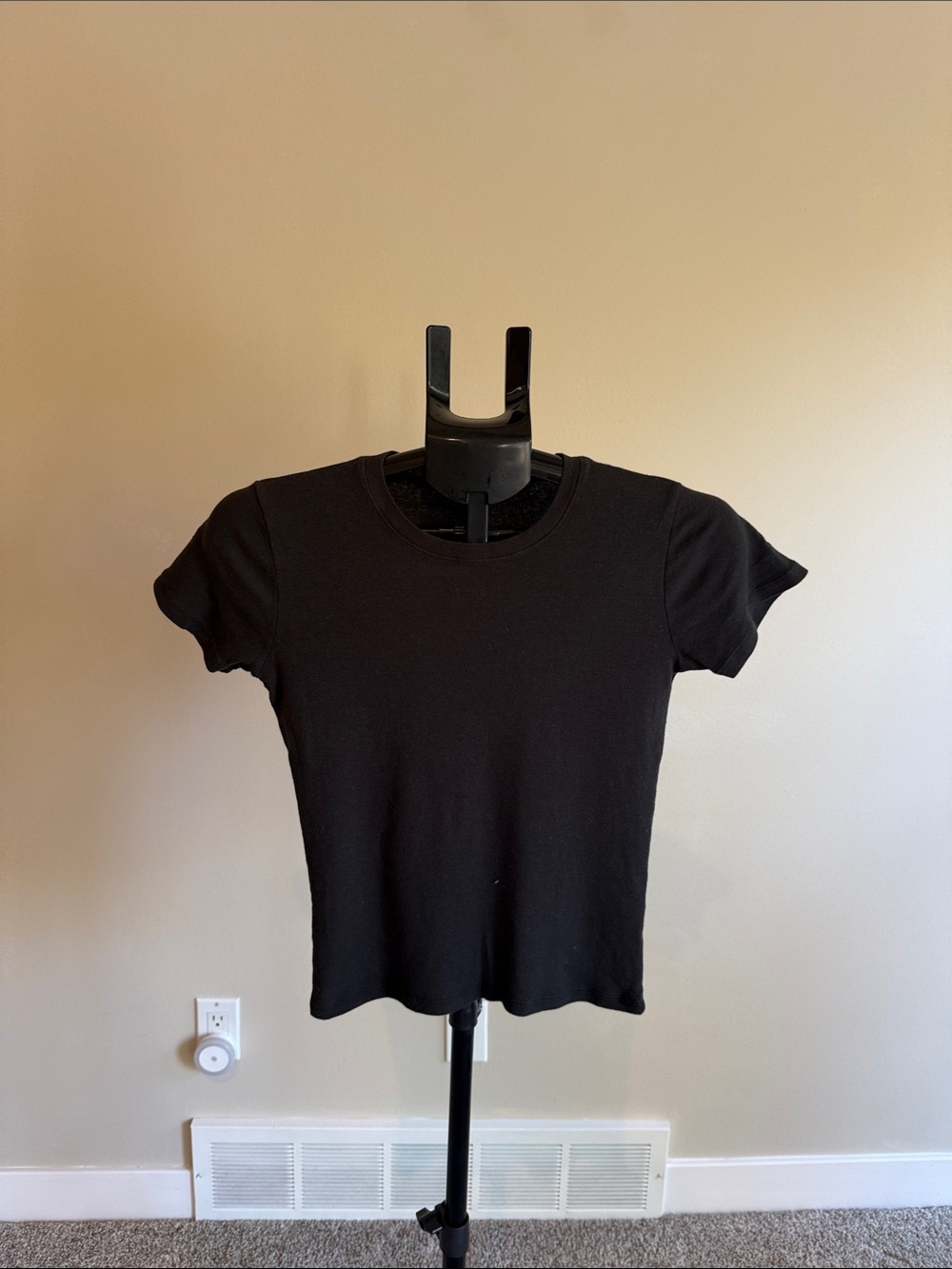 Brandy Melville Black Short Sleeve Fitted Tee